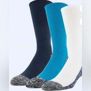 Athletic Works 3 Pairs Men's Crew Socks Size 6-12 Full Cushion Moisture Wicking